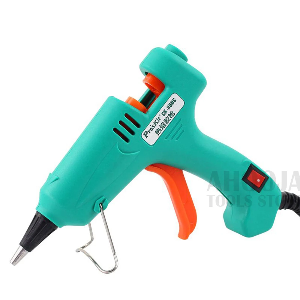 Pro'skit термостойкий термоклеевой пистолет 20 Вт DIY процесс клей пистолет ремонт тепловые инструменты отправить 12 шт. клей-карандаш