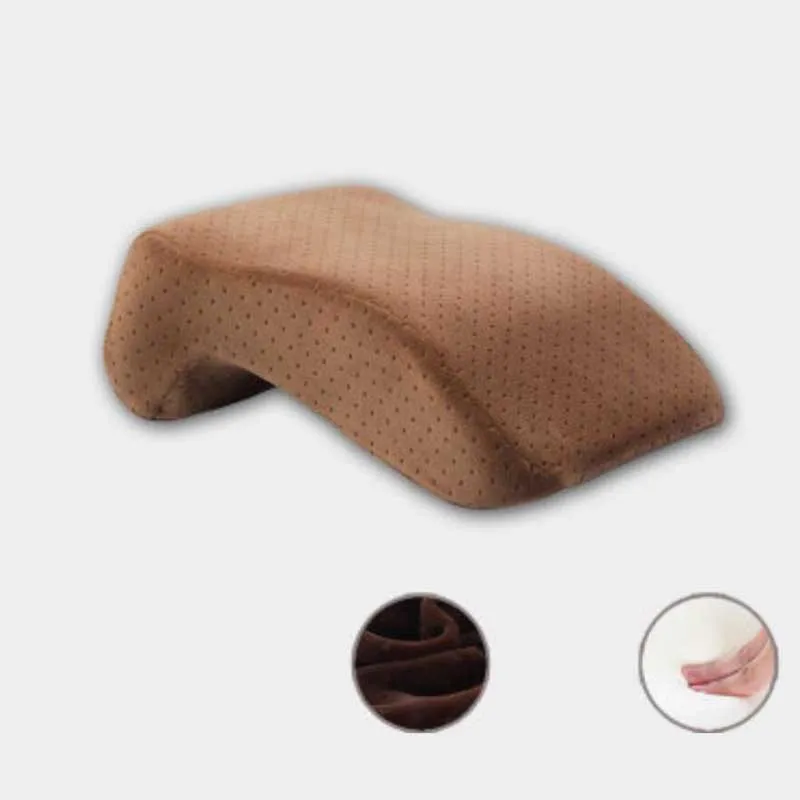 velvet brown Подушка для сна из пены с эффектом памяти для путешествий и офиса, Настольная Подушка с медленным отскоком - Цвет: velvet brown