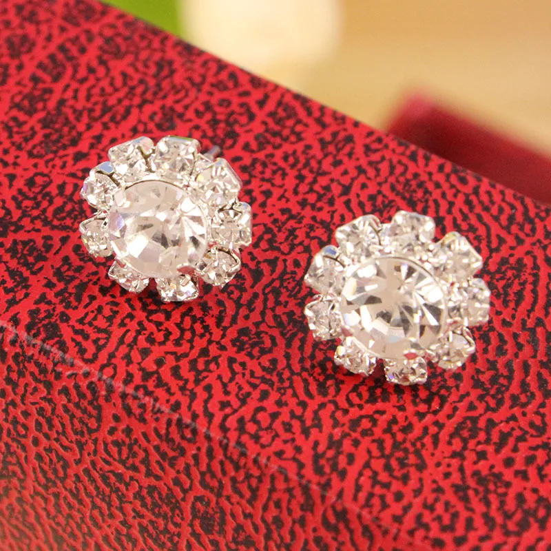 Модные серьги для женщин сферический цветок кристалл Роскошный Серебряный