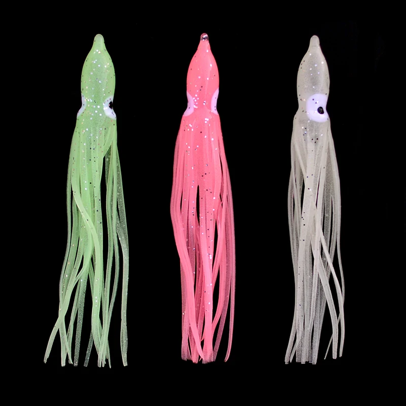 Световой осьминог юбки приманки 5 шт./лот для рыбалки в соленых водах Троллинг