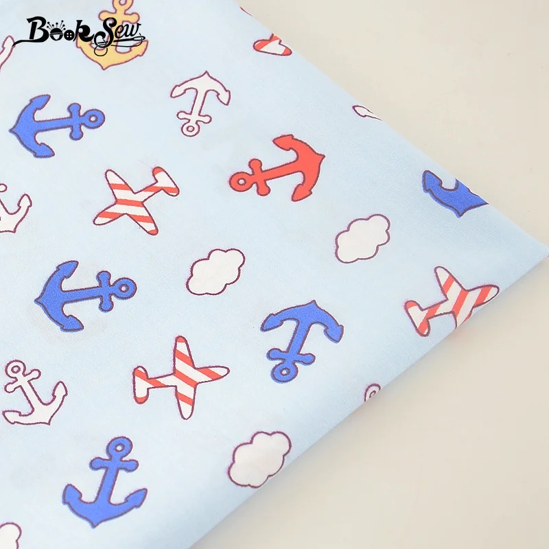 Booksew 100% хлопчатобумажная саржевая ткань для шитья морской якорь узоры стеганый
