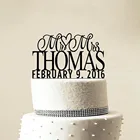 На заказ Топ для свадебного торта-Персонализированные Топпер на торт с монограммой-Mr и Mrs-Cake Декор-жених и невеста черный Золотой Серебристый