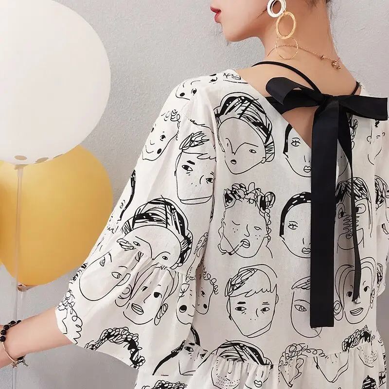 Новое поступление 2018 платье для беременных женское мультяшное большого размера