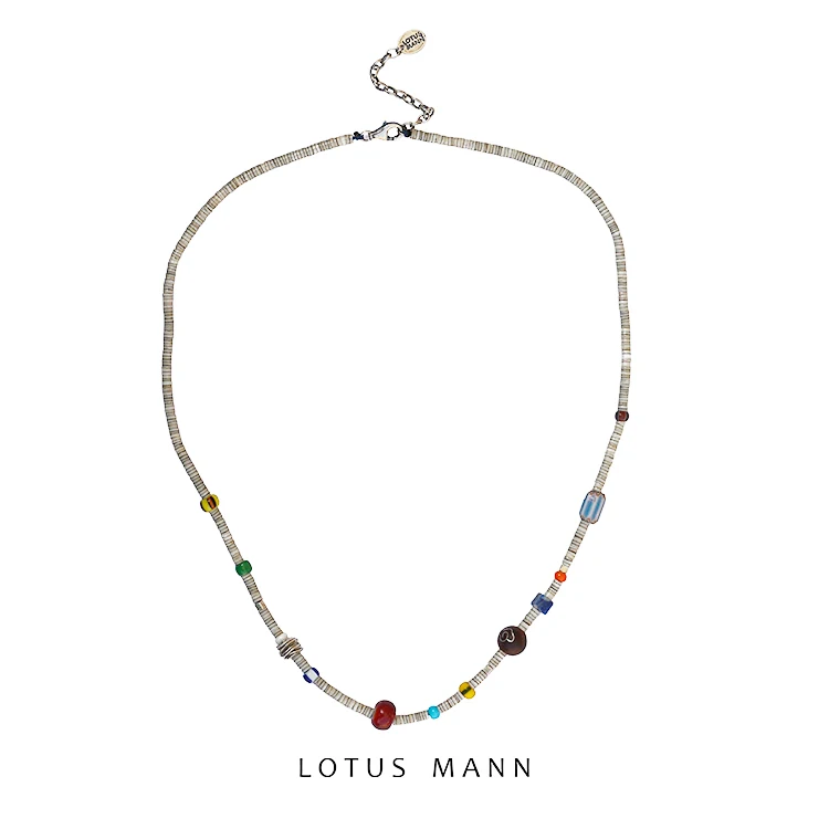 

Цепочка из бусин Lotus Mann, многоэлементное ожерелье из розового дерева с маленькими листьями