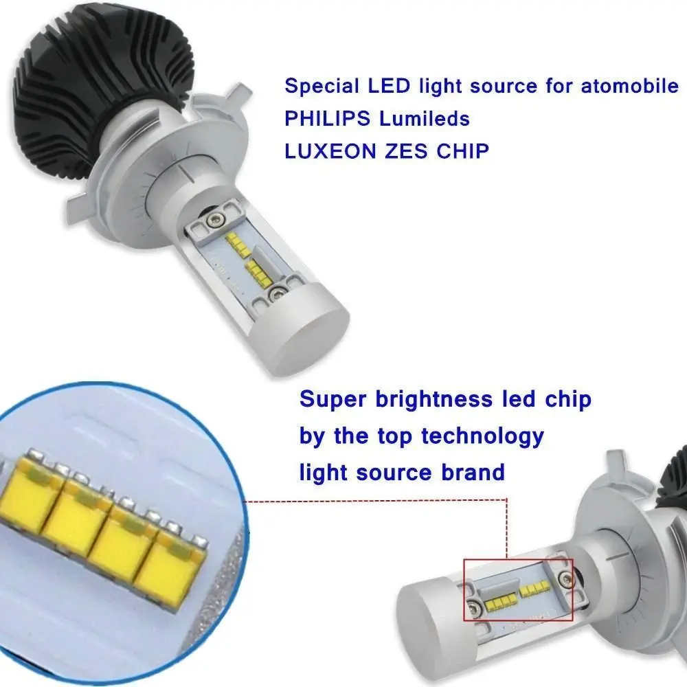 Пара H7 светодиодный головной светильник ламп Conversion Kit H4 H11 9005 H1 Высокий Низкий Луч