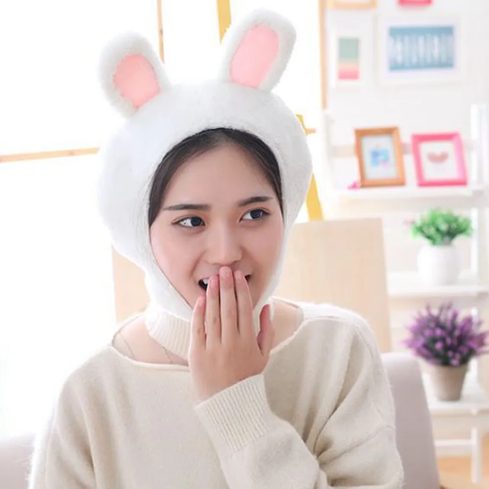 Мужская и женская зимняя шапка из полиэстера, новинка, для взрослых, плюшевая, белая и зеленая, шапка с ушками животных, головные уборы, зимние, Muts