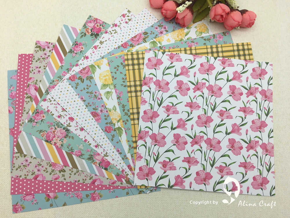 AlinaCraft 24 sheet 6&quotX6&quotlove of the flower Scrapbooking patterned paper pack handmade craft Background pad | Дом и сад