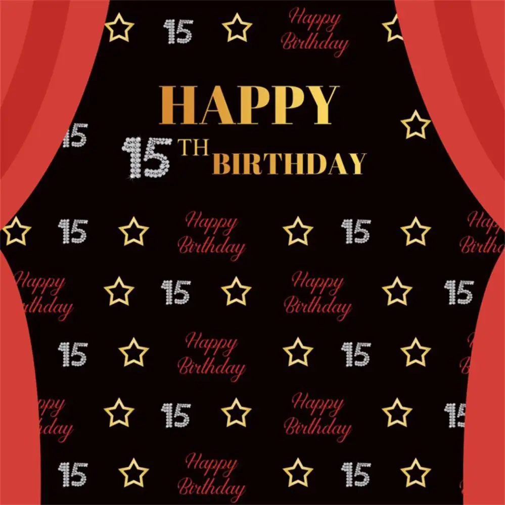 Королевский синий Happy 18th День рождения Gold Star красный Шторы ребенок портретной фотографии Фоны фото фонов Photocall Фотостудия - Цвет: Королевский синий