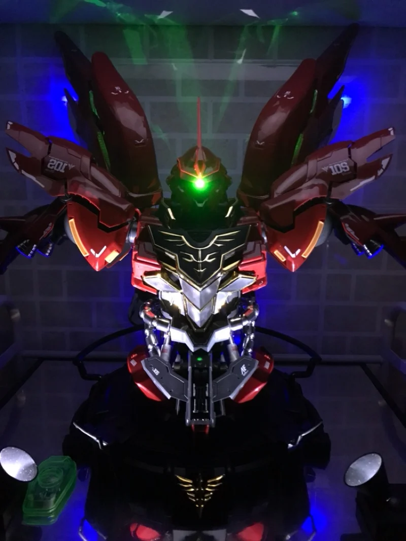 YIHUI Gundam 1/35 MSN-06S бюст синанджу+ металлических частей+ одноцветное ангар+ светодиодный блок мобильный костюм аниме фигурку пластик модель комплект