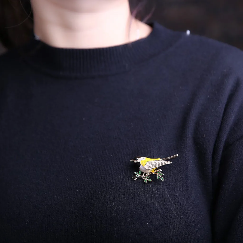 Брошь для женщин и мужчин одежда 2019 модный тренд милая птица животное капля масло