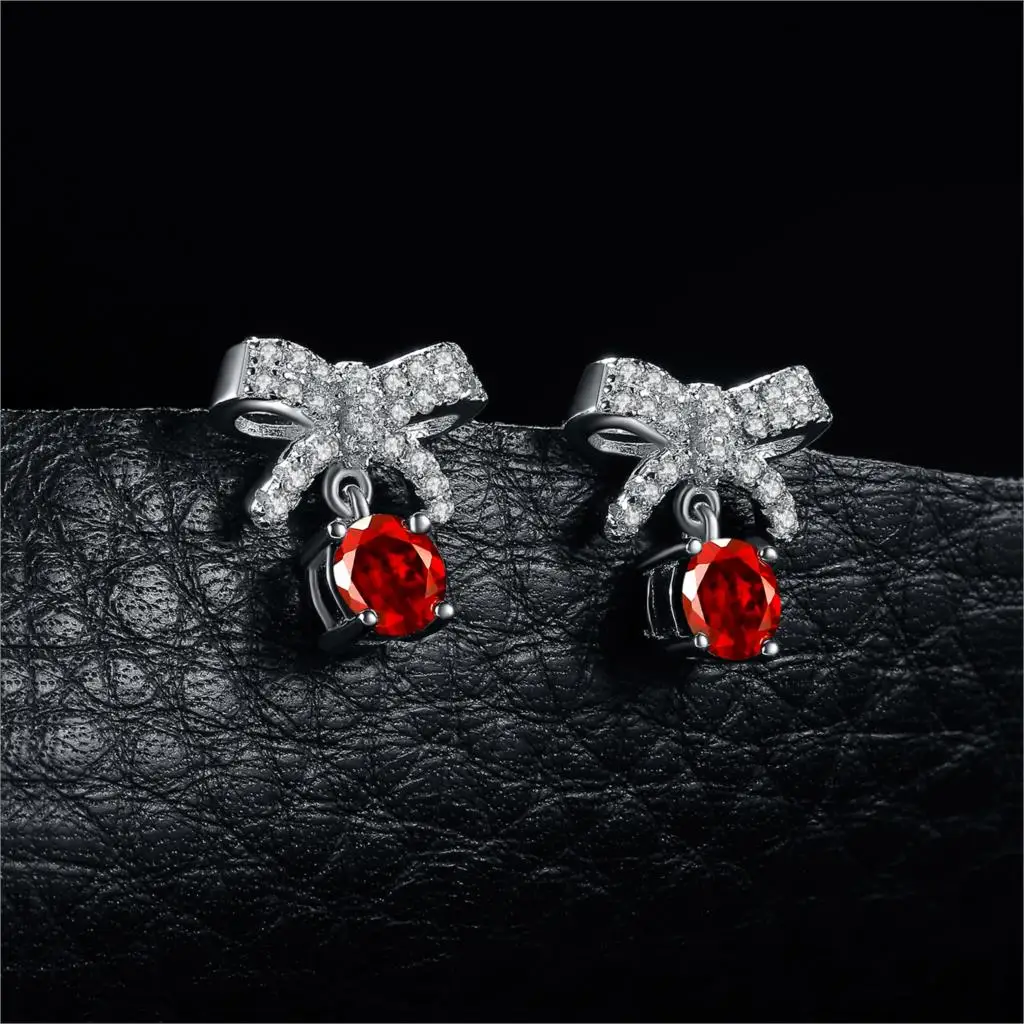 JewelryPalace проложить бантом 1ct Подлинная Гранат мотаться серьги серебро 925 ювелирные