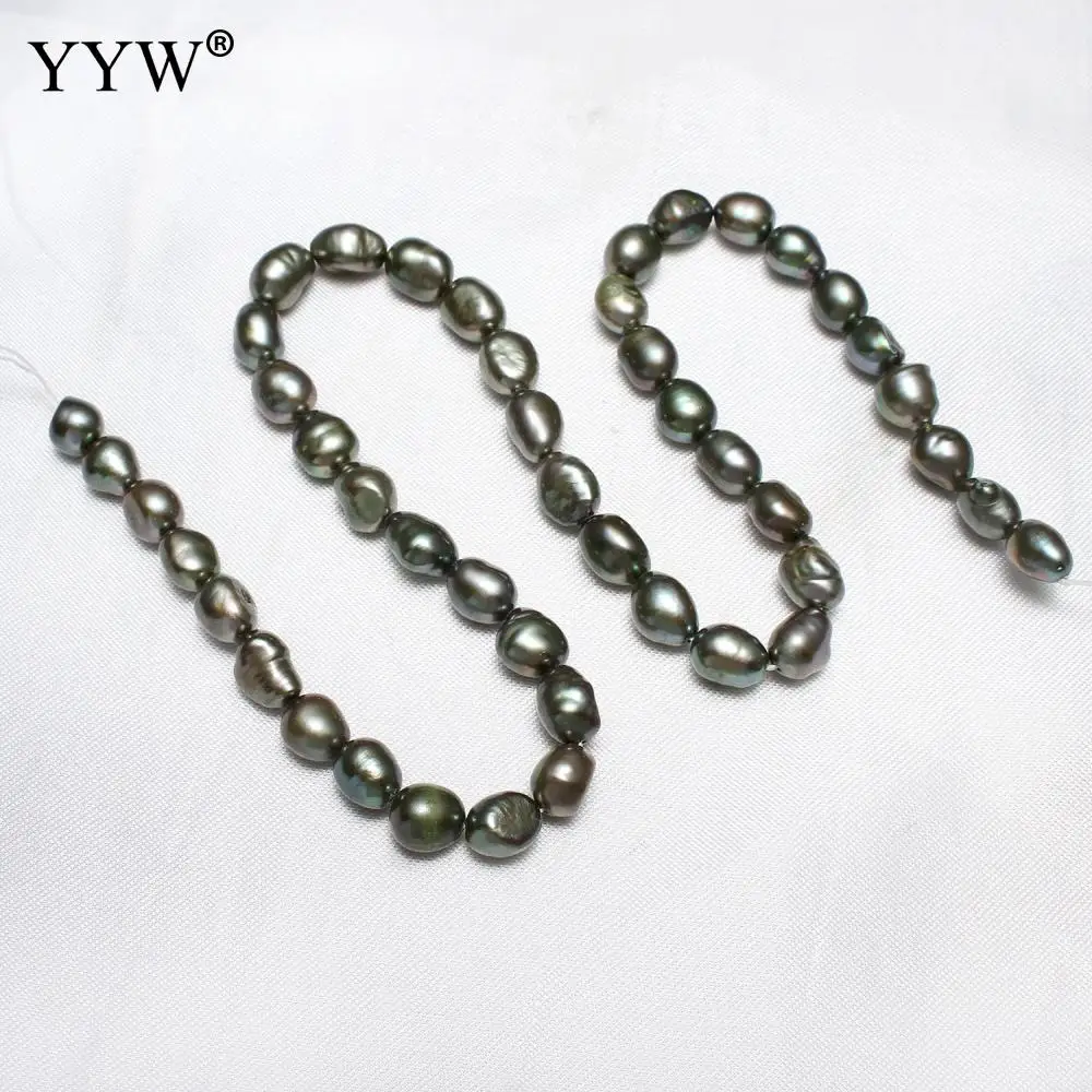 

YYW Cultured Potato Freshwater Pearl Beads Green 7-8mm Approx 0.8mm Sold Per Approx 14.5 Inch Strand