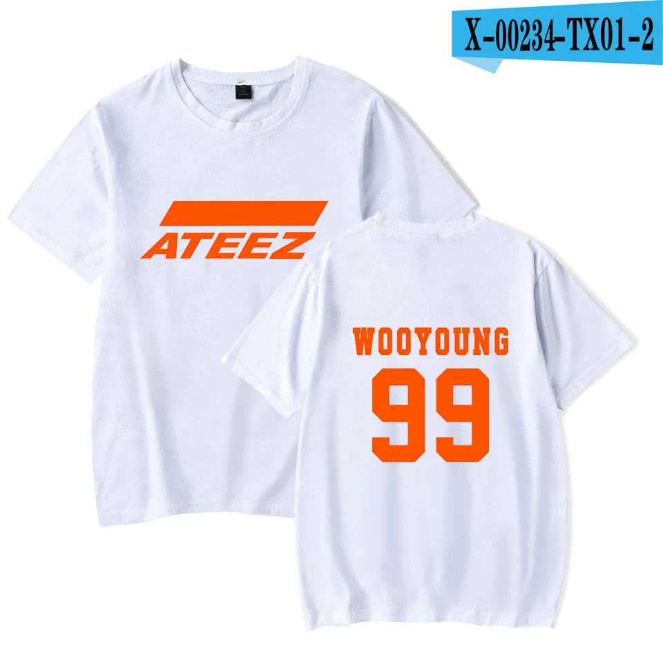 White Новая Футболка kpop group ATEEZ, топы, Hongjoong Seonghwa Yunho Yeosang San Mingi Wooyoung Jongho ATEEZ A подростковый Z - Цвет: White