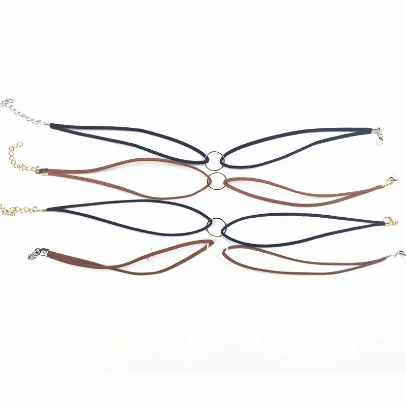 X167 Новый Модные украшения колье черный кожаный Цепочки и ожерелья для Для женщин