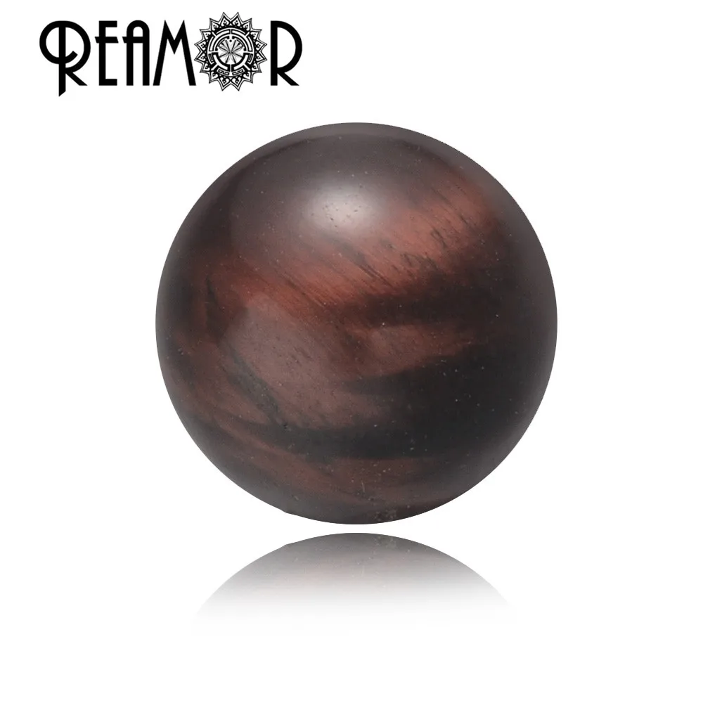 REAMOR новый браслет из нержавеющей стали с черепом натуральный бронзит