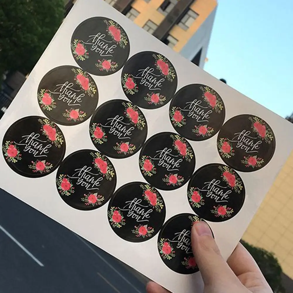 120 pcs/lot Cute Flower Thank You Series Round Seal Sticker Mutifunction DIY Decorative Gifts Package Labels | Дом и сад