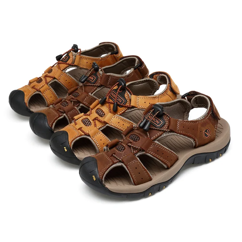 Сандалии yuj8 мужские из натуральной кожи пляжные босоножки модная повседневная