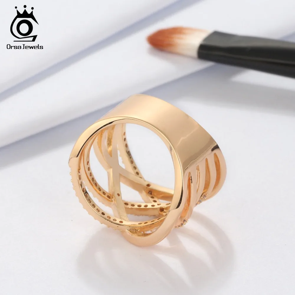 ORSA JEWELS Кольцо большого размера, серебряное кольцо с микро камнями, ААА CZ высоко полированный свинец и никель, кольца для женщин партии OR85, бесплатно