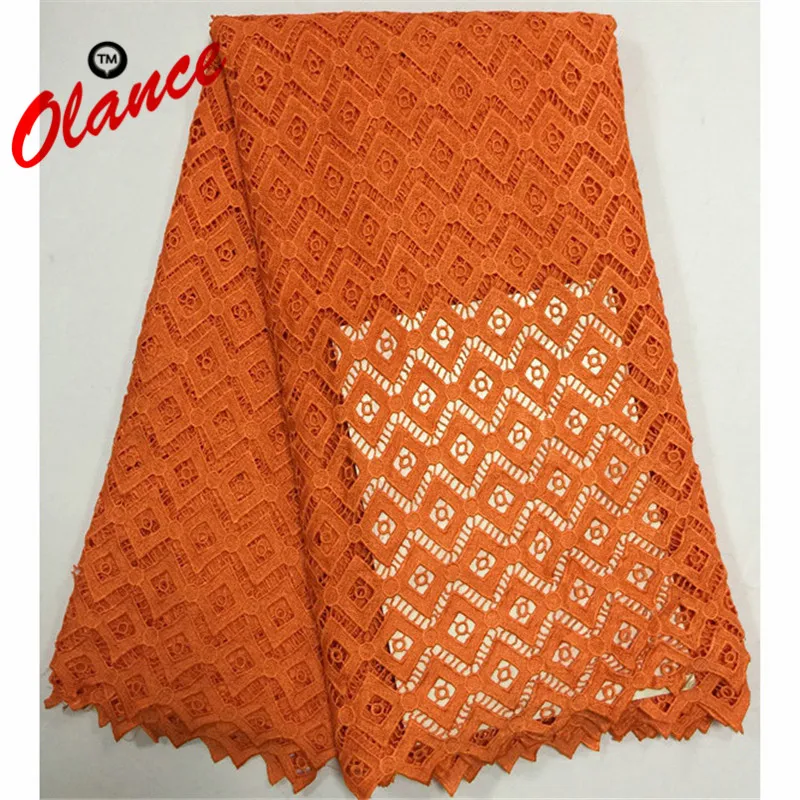 Latest design free shipping Orange Cupion lace PW131 Factory price Nigerian 5 yards royal blue Guipure | Дом и сад