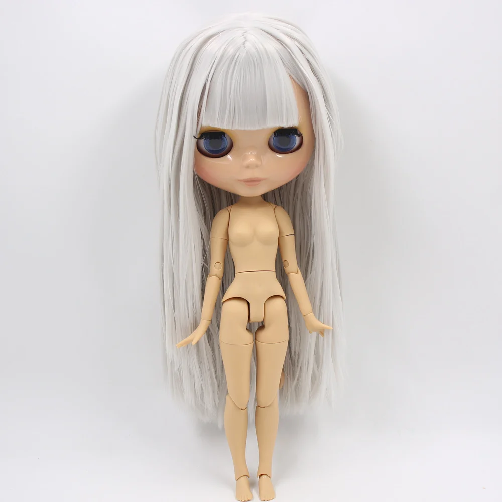 ICY Nude Blyth Custom Doll No. BL1003 серые прямые волосы 1/6 bjd, pullip, licca, jerryberry