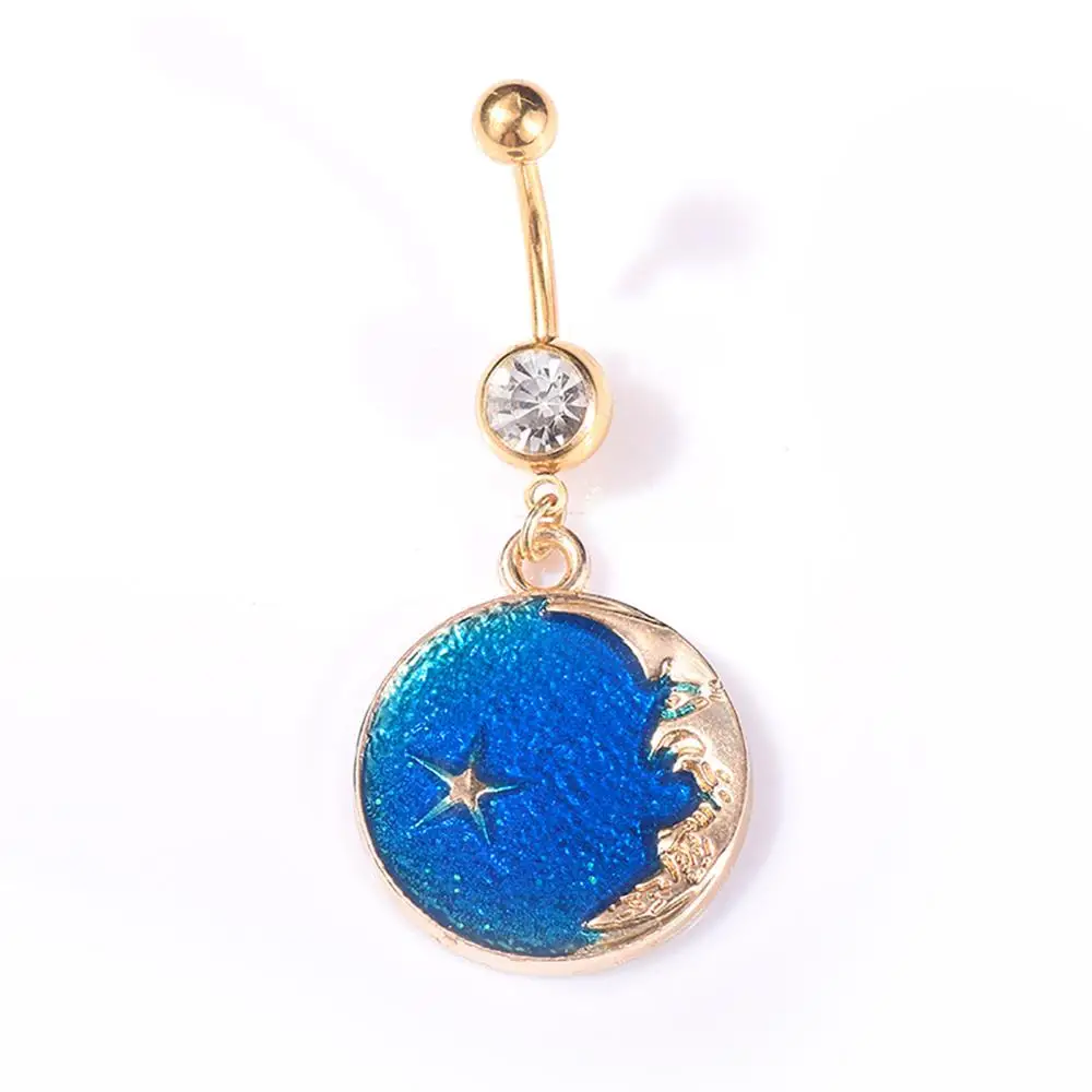 Разноцветный пирсинг для тела ювелирные изделия золотого цвета полная Луна