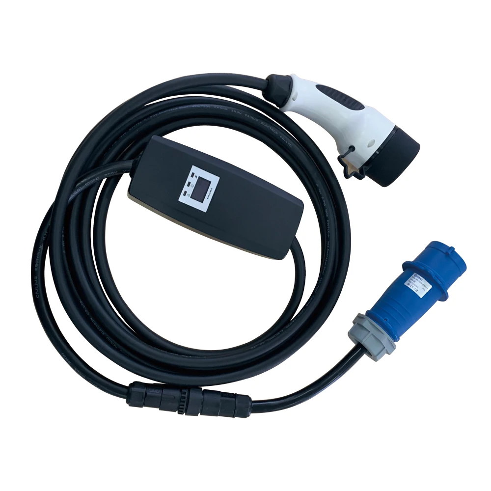 Khons EVSE 8 16 32A регулируемый синий CEE Schuko адаптер штепсельная вилка IEC62196 Тип 2 5 м 16Ft