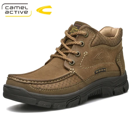 Camel Active/новые уличные зимние ботинки высокого качества; мужские ботинки для верховой езды; Роскошные ботильоны из натуральной коровья кожа Мода - Цвет: Коричневый