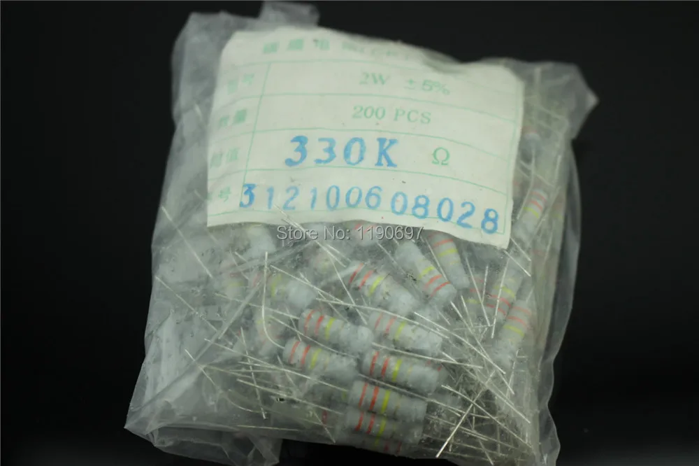 200 шт. карбоновые пленочные резисторы 2 Вт 1R-15R ~ 33R 200R 510R 27K 510K 1M 5% оставьте сообщение