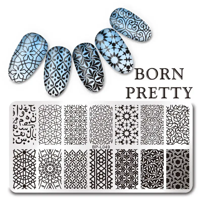 BORN PRETTY ногтей штамповки пластины шаблон для ногтей Мандала клен отпечаток листика ногтей печать шаблон изображения - Цвет: BPL049