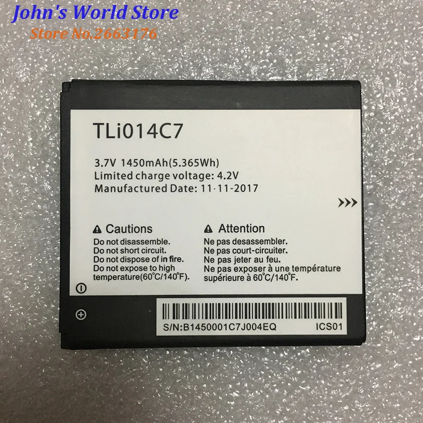

High Quality 3.7V 1450mAh TLi014C7 For Alcatel OneTouch Pixi First 4024D 4024X 4.0" Battery