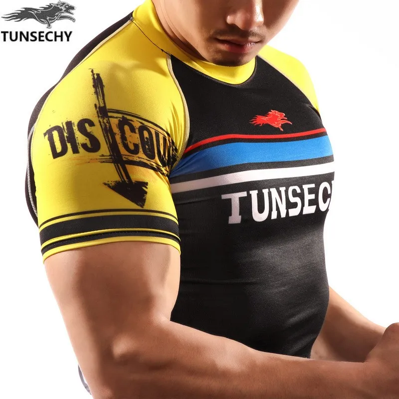 TUNSECHY оригинальный бренд 2017 Новое поступление Мужская футболка stringer для фитнеса