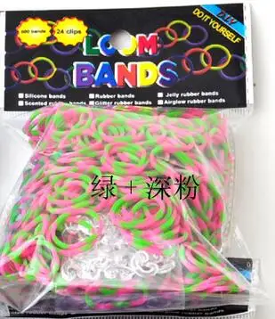 green pink 600pcs Новые популярные леопардовые ткацкие браслеты Оранжевые радужные тканые резиновые браслеты детские развивающие игрушки - Цвет: green pink 600pcs