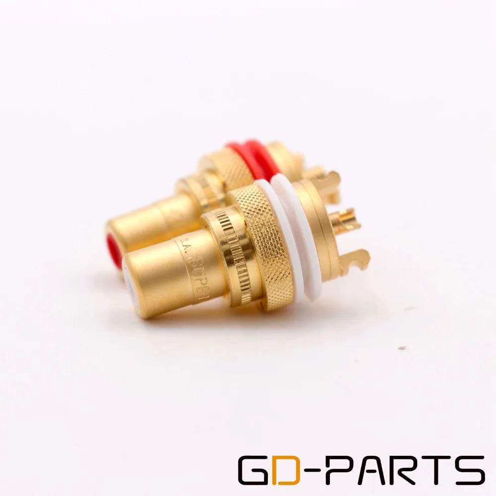 CMC 805-2.5F-G 805-2,5-AG латунный Женский RCA разъем для Hifi аудио усилитель видео ТВ CD Панель Крепление золото посеребренное GD-PARTS