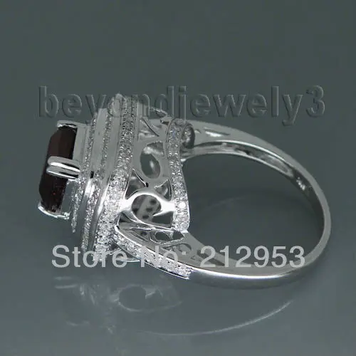 Женское Винтажное кольцо с рубинами принцессы 7 мм из белого золота 14 к