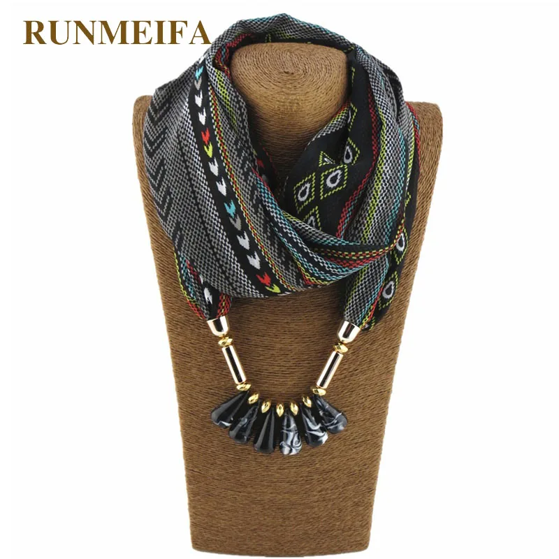RUNMEIFA женский шарф из полиэстера в богемном стиле с подвеской виде пули модные