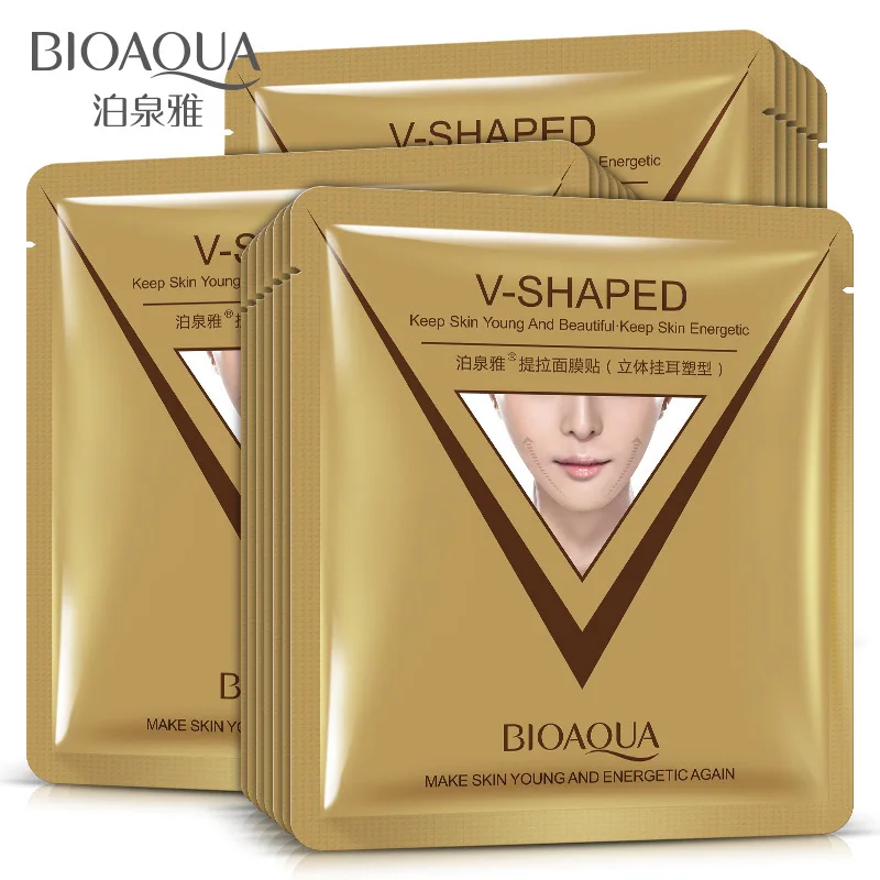 Бренд BIOAQUA 10 шт. подтяжка кожа маска для лица подбородок V образный коллагеновый