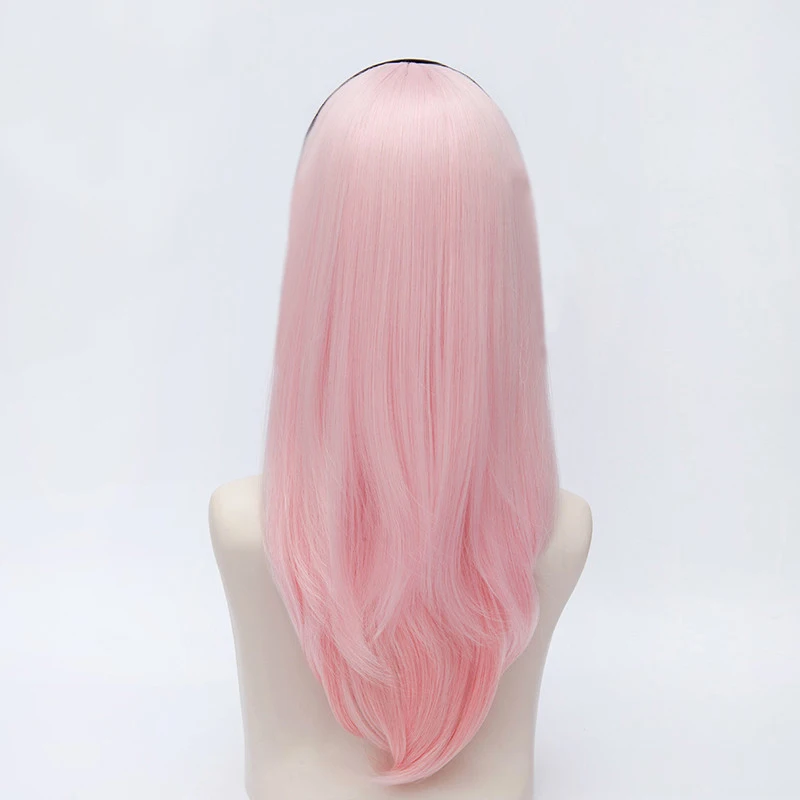 Wig Only Супер Sonico Supersonico 60 см Длинные розовые волосы Омбре термостойкие косплей костюм парик+ игрушка гарнитура - Цвет: Wig Only