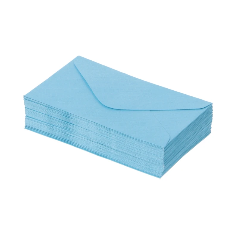 Sky Blue 50 шт. ретро цветные пустые Мини бумажные конверты для свадебных приглашений поздравительные открытки Подарочный конверт 7 цветов C26 - Цвет: Sky Blue