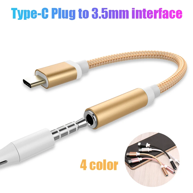 Аудиокабель из сплава 3 5 мм для адаптера usb type c jack адаптер наушников с разъемом