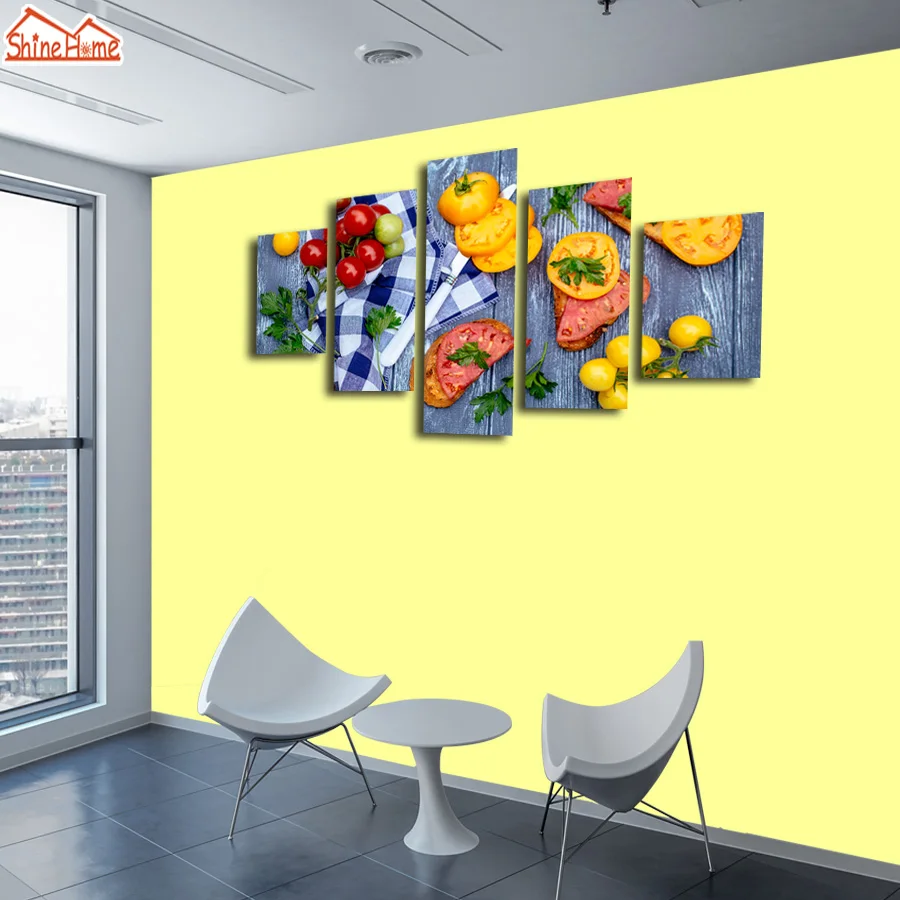 Фотофон для стен с рисунком свежих салатов овощей и фруктов|prints painting|fruit wall