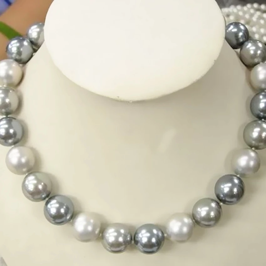 

11 color women necklace multicolor simulated-pearl shell 8mm 10mm 12mm 14mm round beads strand chains choker jewelry 18inch B637