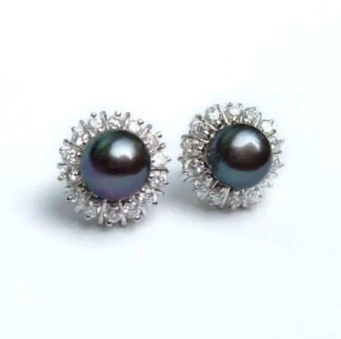 8 9 мм чёрная фотовспышка класса AAA Бесплатная доставка|crystal rhinestone dangle earrings|crystal