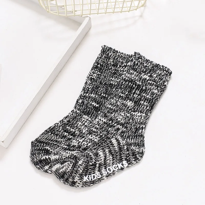 Нескользящие носки-тапочки для маленьких мальчиков и девочек зимние толстые