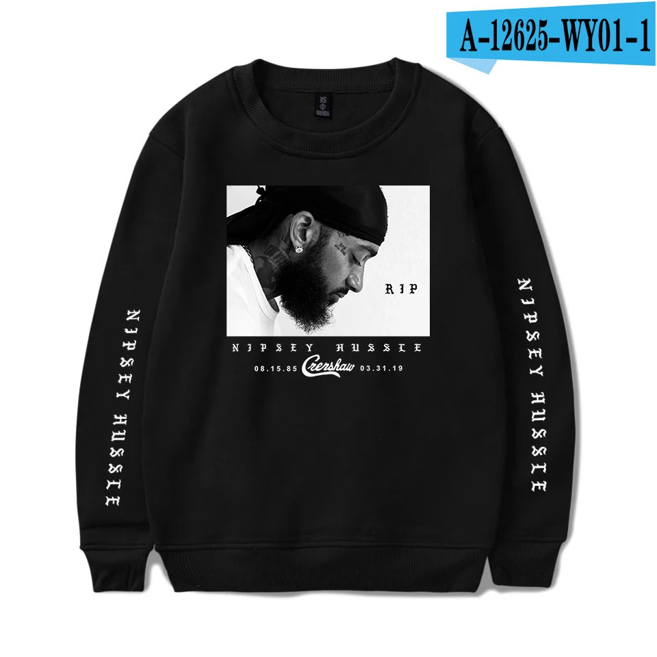 Толстовка Rep Nipsey Hussle Женская/мужская повседневная весенняя одежда новая горячая распродажа монолитные толстовки с длинными рукавами принт плюс размер - Цвет: Black