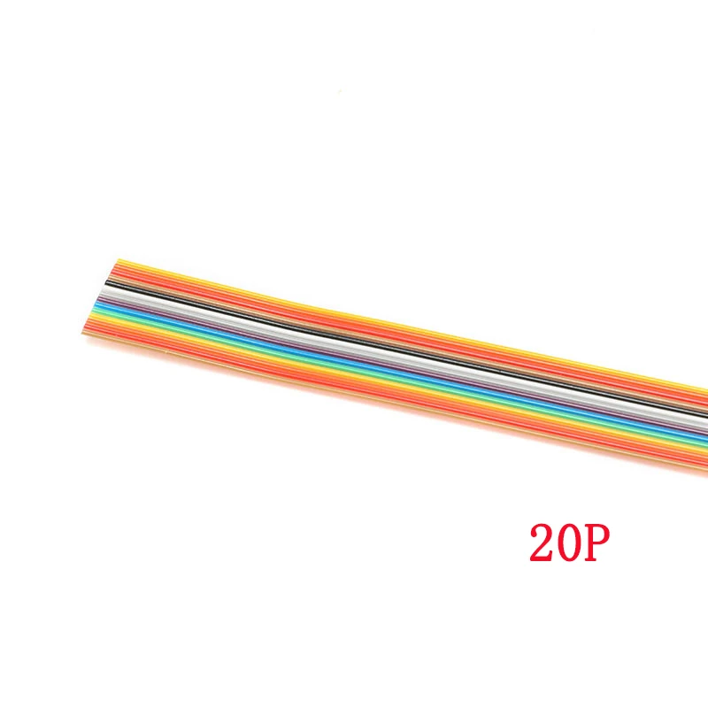 1 м плоский IDC ленточный удлинитель Радужный DuPont провод 10P 14P 16P 20P 26P 34P 40P 50P Pin с шагом линии 1,27 мм соединительные провода