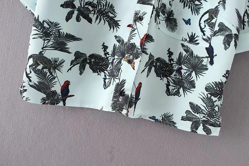 VOGUE! Новая женская рубашка на пуговицах с коротким рукавом и принтом в виде