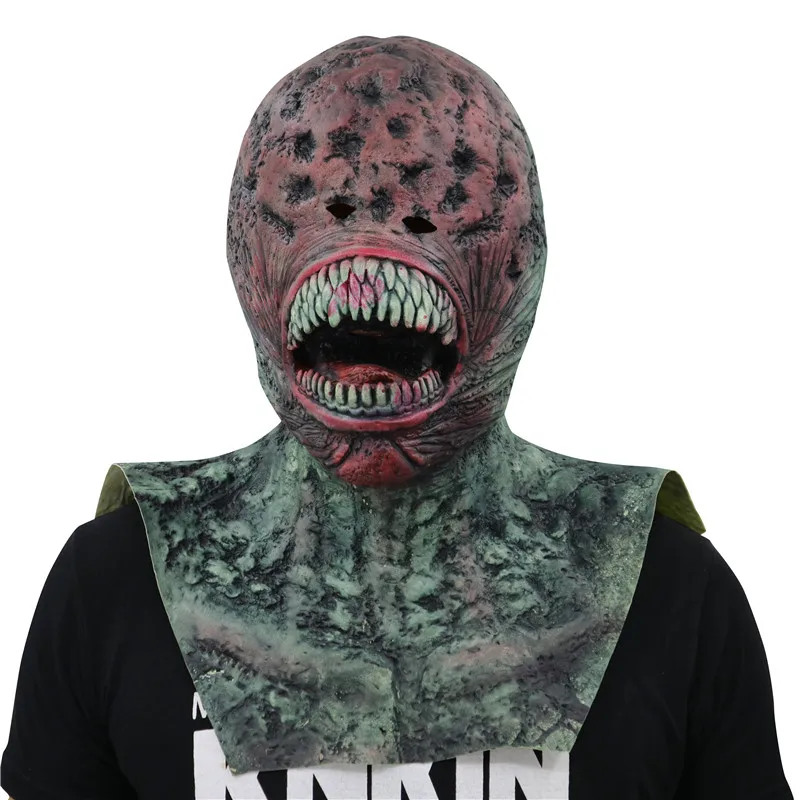 Маска ужасов для Хэллоуина взрослых с полной головой зомби латексный шлем