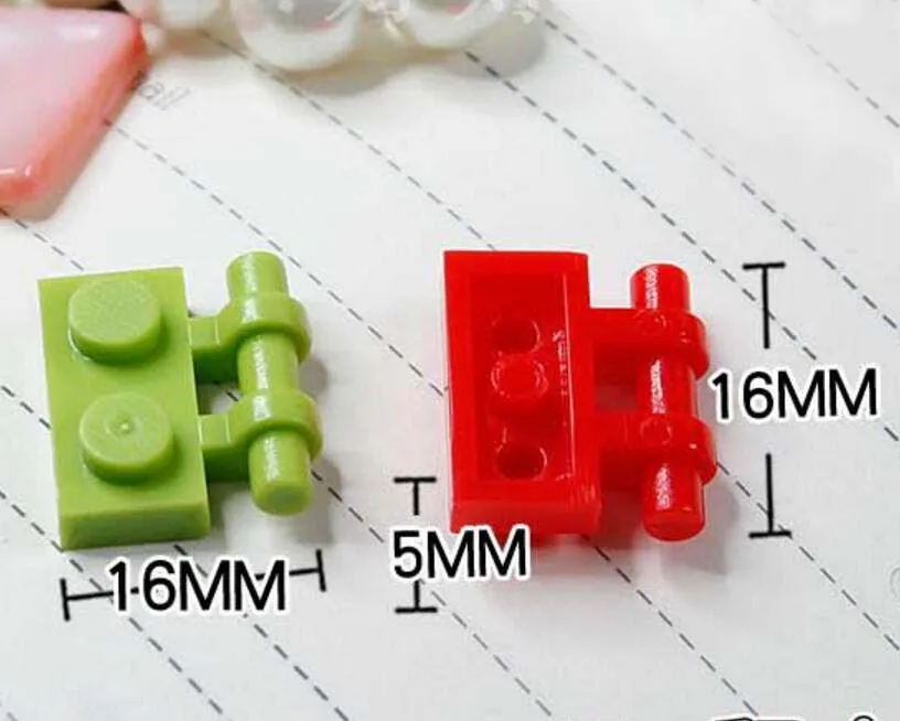 Массовая пластина Модифицированная 1x2 с ручкой на стороне DIY блок кирпича части