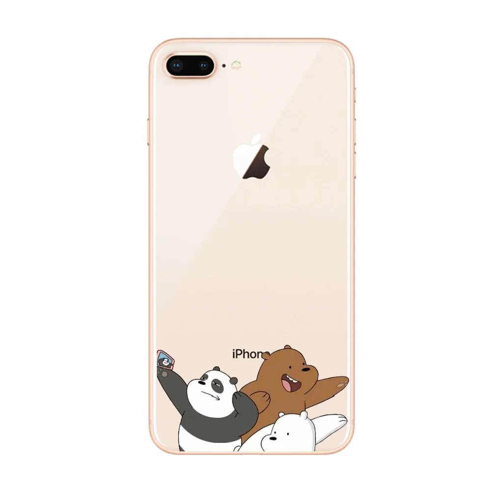 Чехлы для мобильных телефонов Smart Fat Bare Bears чехлы iphone 8 Plus 7 6S мягкие тонкие милые из