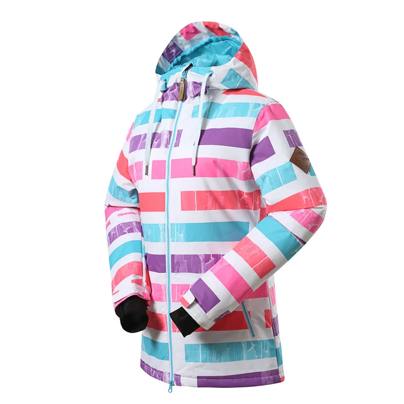 Полоса Зима Теплая Женщины Лыжах Куртки Для Отдых Туризм Спорт На Открытом